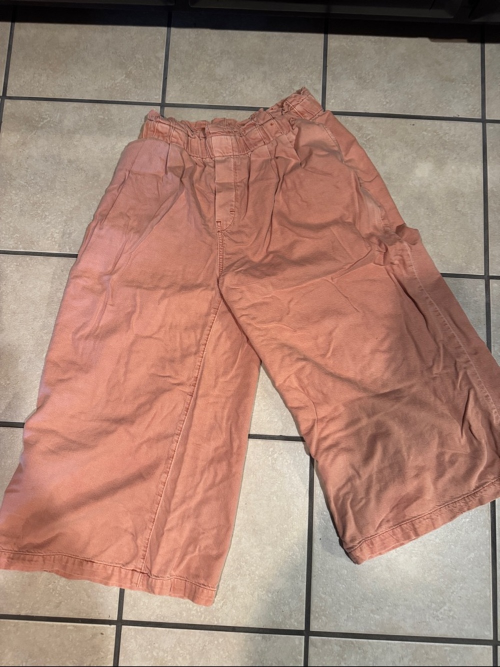 Pilcro Wide-Leg Elastic Waist Pants - Peach